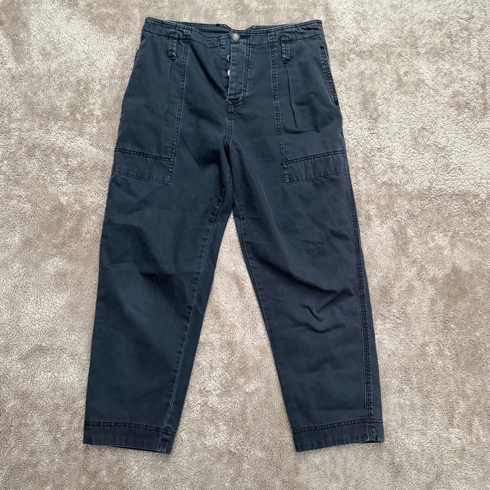 Free people black high rise cropped jeans size 28
